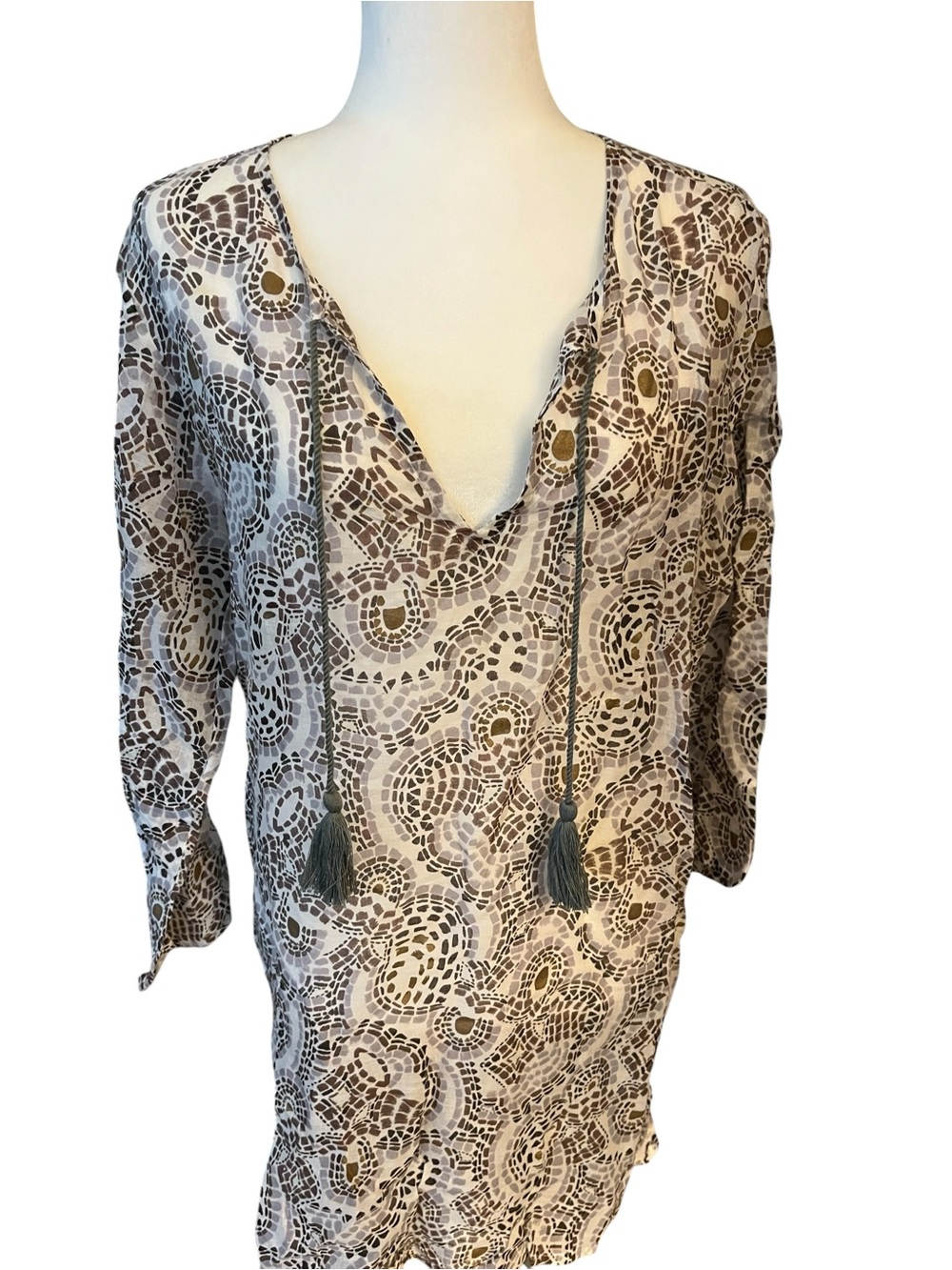 Rock Flower Paper Geometric Tunic Top Size Medium